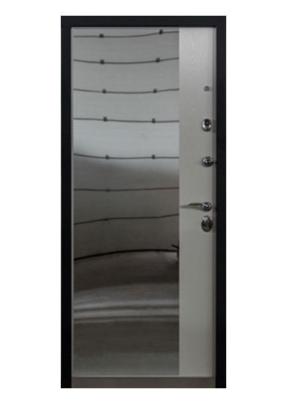 Входная металлическая дверь Бостон с зеркалом, внутренняя часть