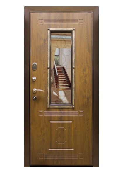 Входная дверь Ковка с ковкой и стеклопакетом, внутренняя часть