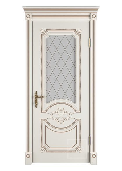 Межкомнатная дверь остекленная Милана 3D патина капучино